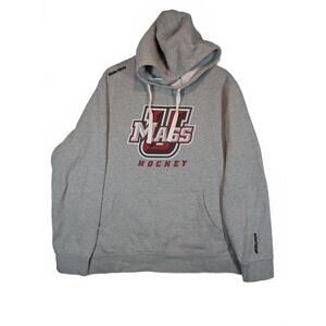 Bauer UMass Minutemen Hockey Fleece Pullover Hoodie Sweatshirt Mens Medium